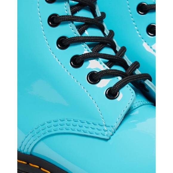 Free People x Dr. Martens 1460 Pascal Patent Leather Boots Turquoise $140 - Picture 12 of 16
